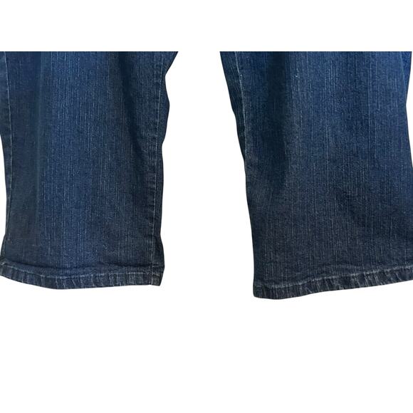 Ruby Rd. Cropped Denim Pants 22W Dark Wash Elastic Waist Pockets Casual Comfort - Picture 3 of 6